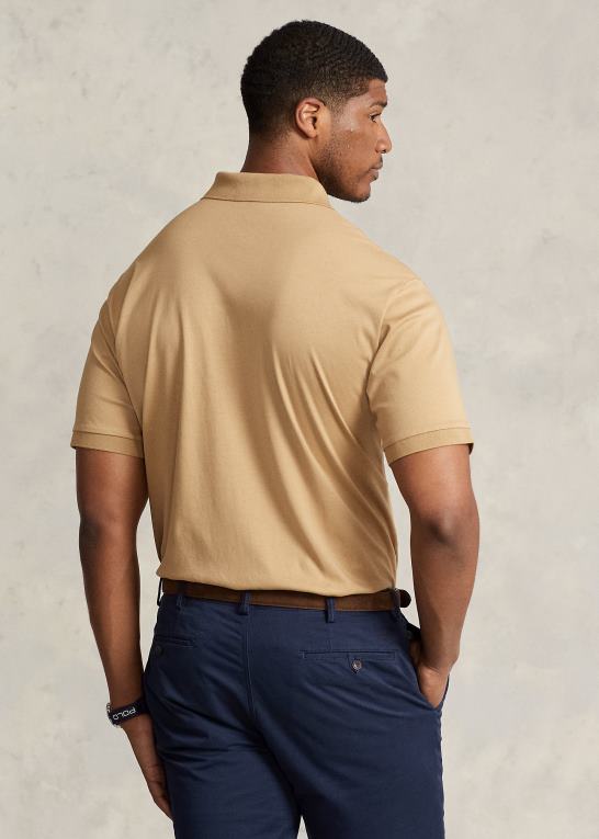 cafe tan Mænd Ralph Lauren blød poloshirt i bomuld Z426B1540