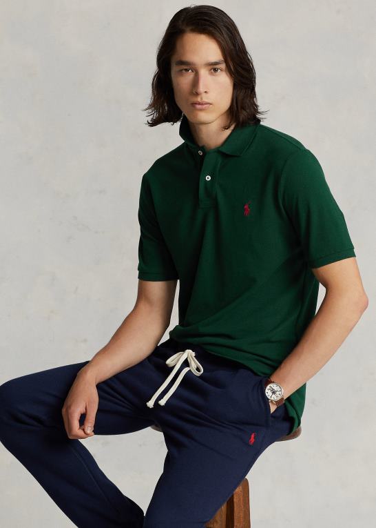 college grøn/burgunder Mænd Ralph Lauren slim fit mesh behagelig poloshirt Z426B26