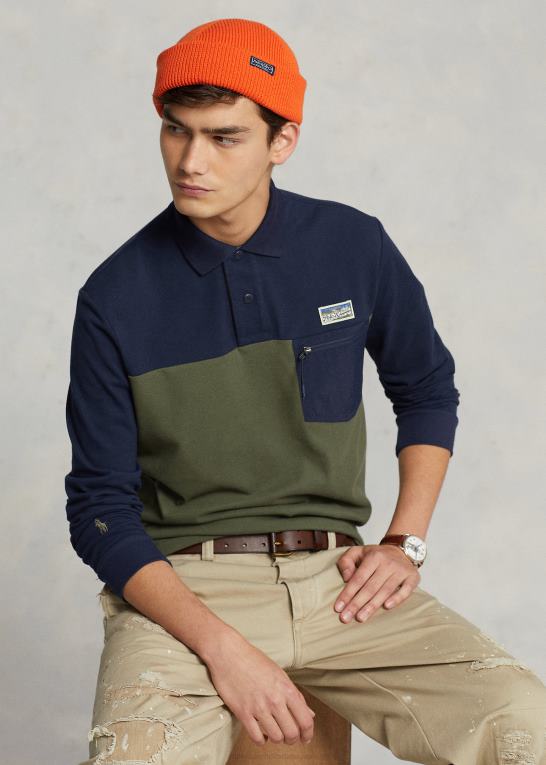 cruise navy multi Mænd Ralph Lauren klassisk pasform mesh utility poloshirt Z426B8463