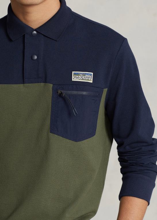 cruise navy multi Mænd Ralph Lauren klassisk pasform mesh utility poloshirt Z426B8463