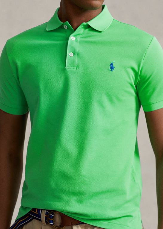 cykle grøn Mænd Ralph Lauren slim fit poloshirt i stretch mesh Z426B953