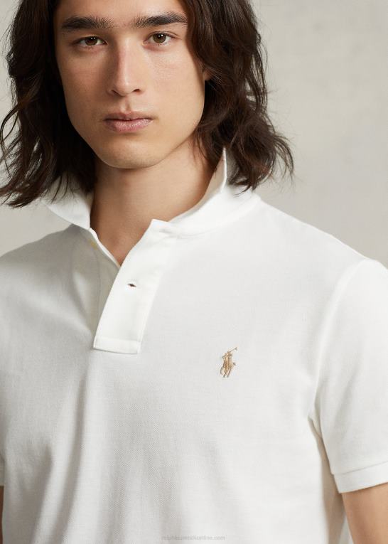 dækvask hvid Mænd Ralph Lauren slim fit mesh casual/working poloshirt Z426B2