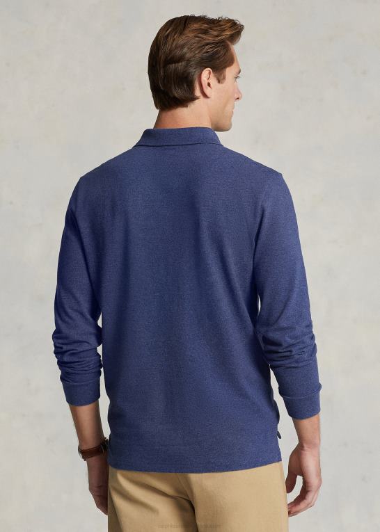 derby blå lyng Mænd Ralph Lauren mesh langærmet poloshirt alle pasform Z426B153