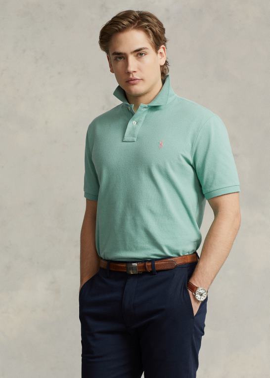 essex grøn Mænd Ralph Lauren slim fit mesh behagelig poloshirt Z426B19