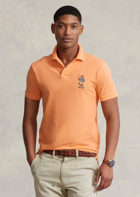 fair orange fiskebjørn Mænd Ralph Lauren klassisk pasform polo bear mesh poloshirt Z426B750
