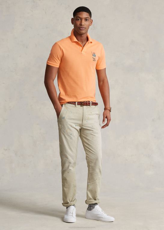 fair orange fiskebjørn Mænd Ralph Lauren klassisk pasform polo bear mesh poloshirt Z426B750