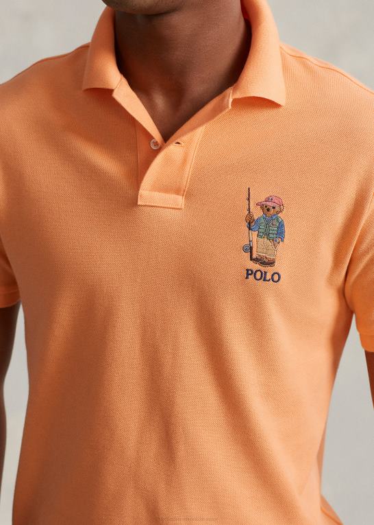 fair orange fiskebjørn Mænd Ralph Lauren klassisk pasform polo bear mesh poloshirt Z426B750