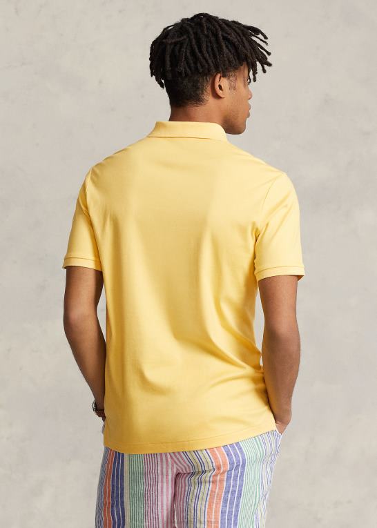 falde gul Mænd Ralph Lauren blød bomulds poloshirt - alle passer Z426B189