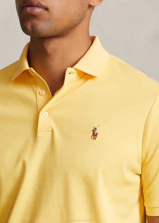 falde gul Mænd Ralph Lauren blød bomulds poloshirt - alle passer Z426B189
