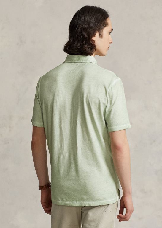 falmet mynte Mænd Ralph Lauren klassisk pasform bomuld-hør poloshirt Z426B8621