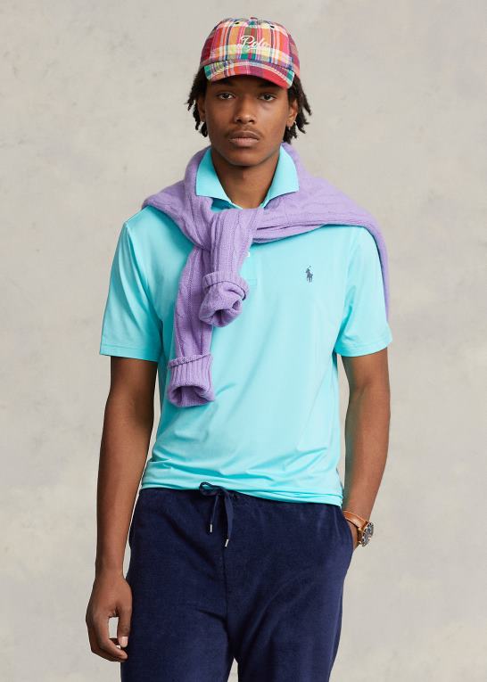 ferie blå Mænd Ralph Lauren klassisk pasform ydeevne poloshirt Z426B355