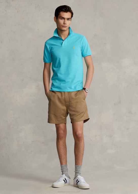 ferie blå Mænd Ralph Lauren slim fit mesh poloshirt Z426B8366