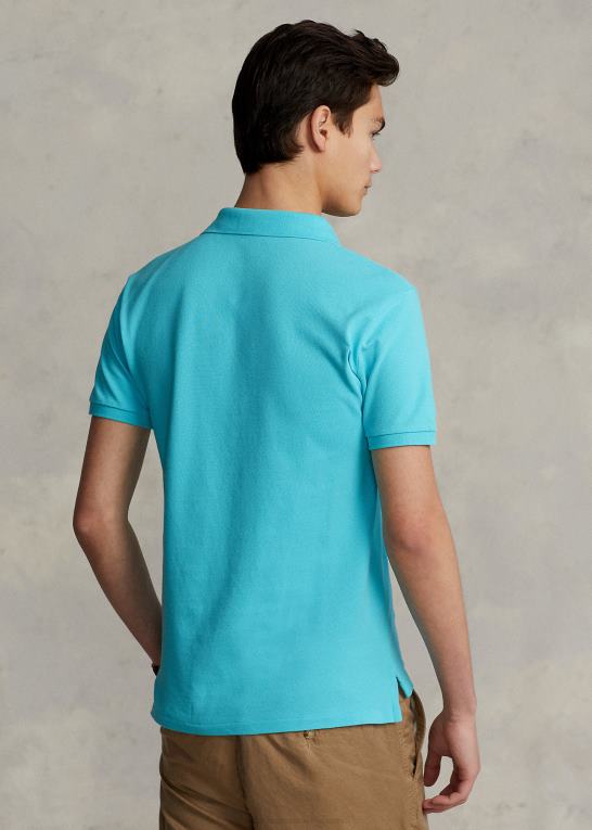 ferie blå Mænd Ralph Lauren slim fit mesh poloshirt Z426B8366