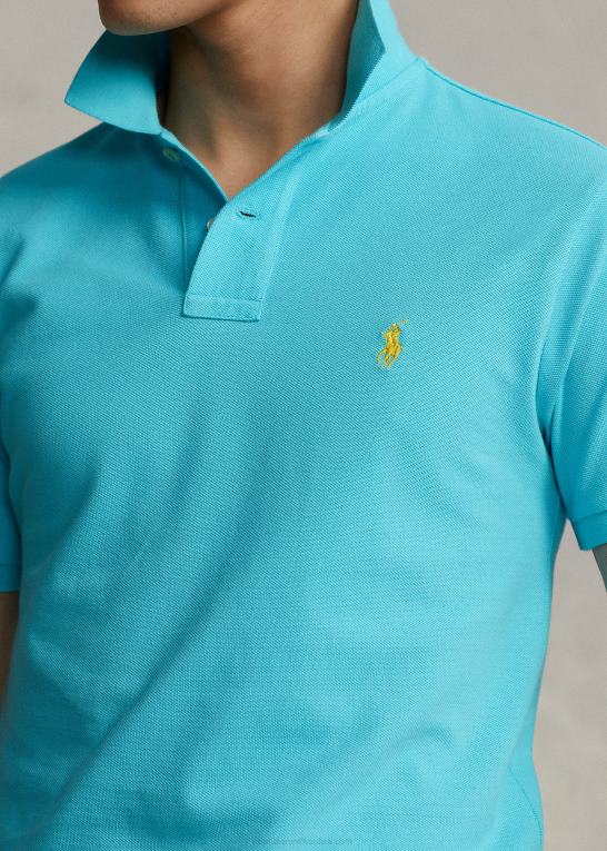 ferie blå Mænd Ralph Lauren slim fit mesh poloshirt Z426B8366