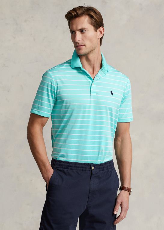ferie blå/hvid Mænd Ralph Lauren klassisk pasform ydeevne poloshirt Z426B685