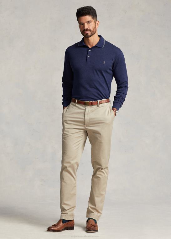 forårsflådelyng Mænd Ralph Lauren blød langærmet poloshirt i bomuld Z426B1927