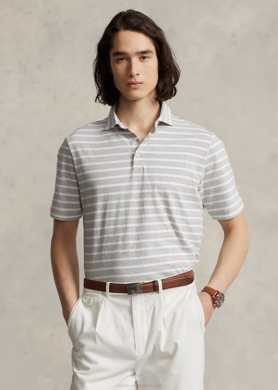 forårslyng/hvid Mænd Ralph Lauren klassisk pasform stribet jersey poloshirt Z426B1180