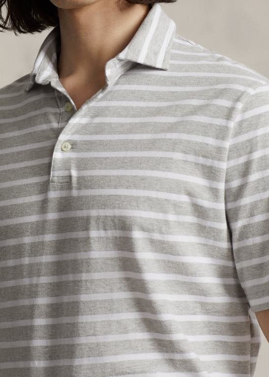 forårslyng/hvid Mænd Ralph Lauren klassisk pasform stribet jersey poloshirt Z426B1180