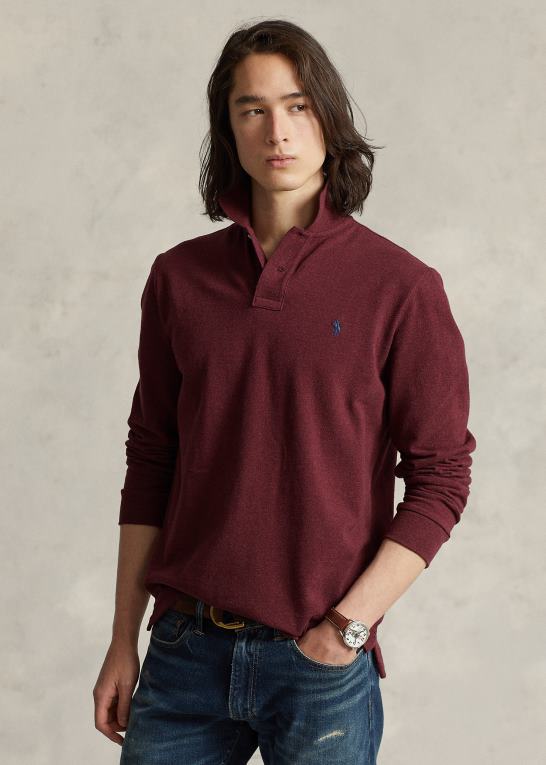 forårsvinslyng Mænd Ralph Lauren mesh langærmet poloshirt alle pasform Z426B8532