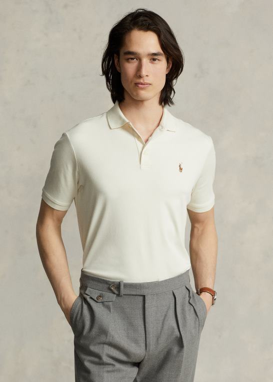 guide creme Mænd Ralph Lauren blød bomulds poloshirt - alle passer Z426B191