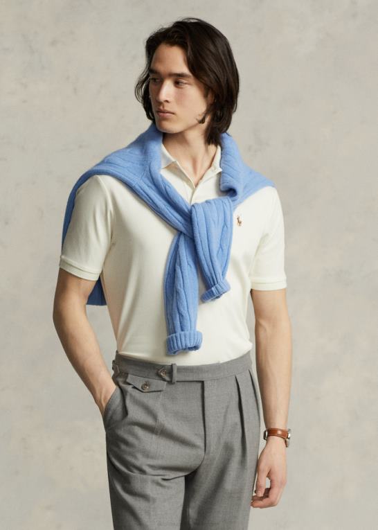 guide creme Mænd Ralph Lauren blød bomulds poloshirt - alle passer Z426B191