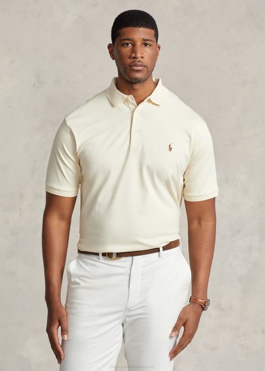 guide creme Mænd Ralph Lauren blød poloshirt i bomuld Z426B1539