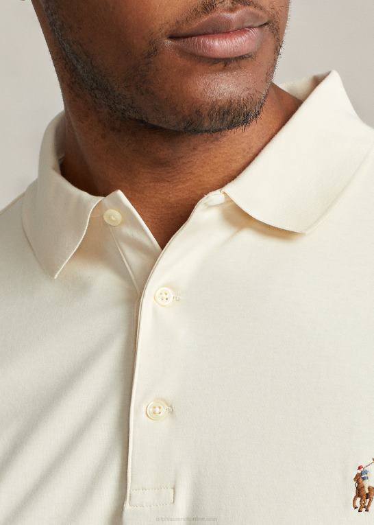 guide creme Mænd Ralph Lauren blød poloshirt i bomuld Z426B1539