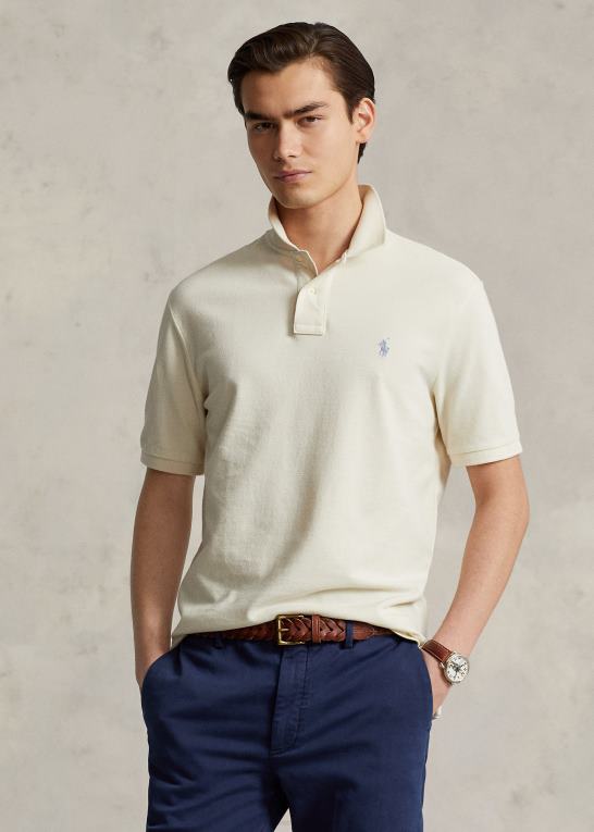 guide creme Mænd Ralph Lauren slim fit mesh casual/working poloshirt Z426B3