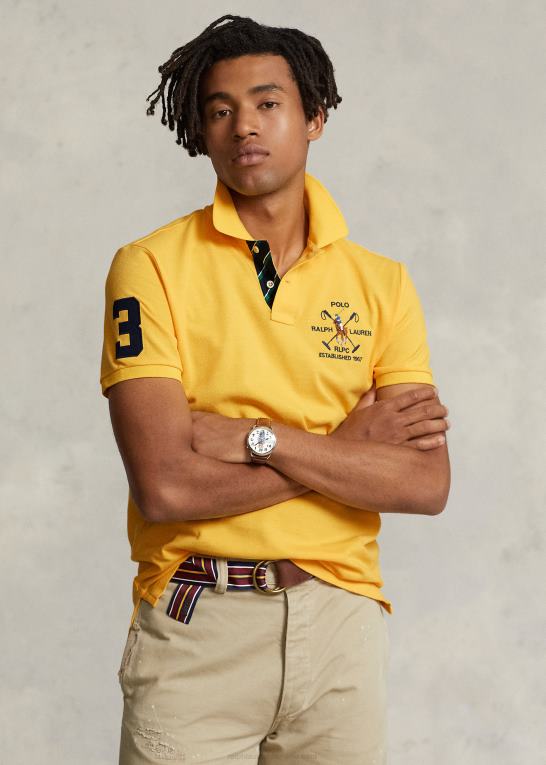 gulfinnet Mænd Ralph Lauren klassisk pasform crest mesh poloshirt Z426B887