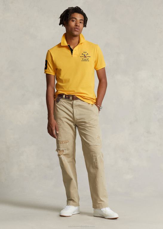 gulfinnet Mænd Ralph Lauren klassisk pasform crest mesh poloshirt Z426B887