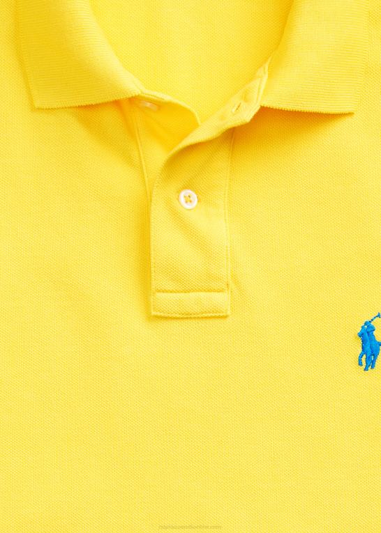 gulfinnet/lyseblå Mænd Ralph Lauren slim fit mesh poloshirt Z426B8361