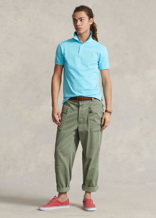 hammond blå Mænd Ralph Lauren slim fit poloshirt i stretch mesh Z426B954