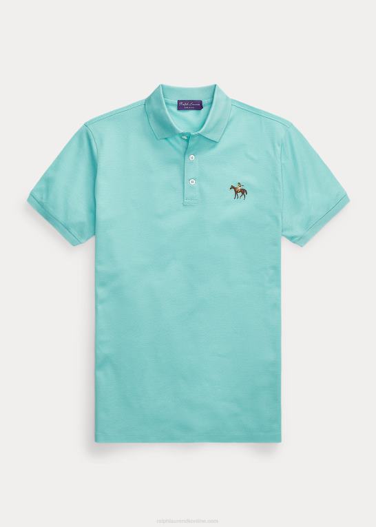 havglas grøn Mænd Ralph Lauren brugerdefineret slim fit pique poloshirt Z426B57