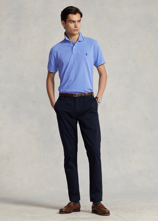 havneø blå Mænd Ralph Lauren klassisk pasform mesh poloshirt Z426B584