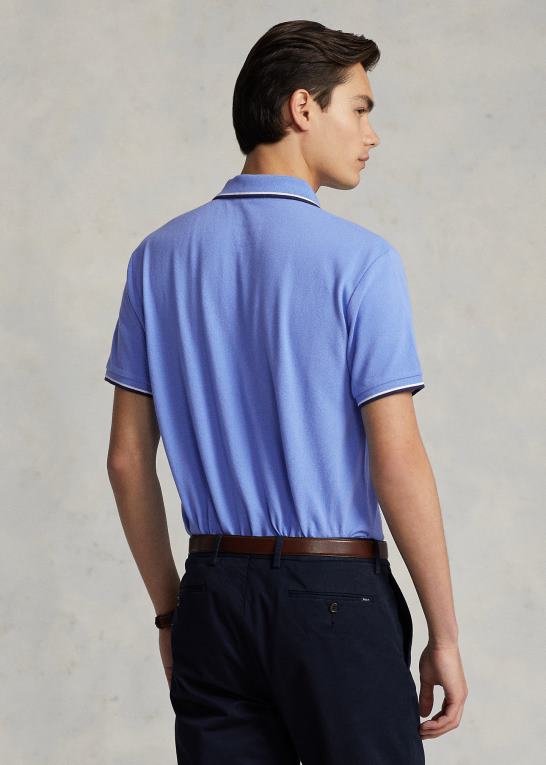 havneø blå Mænd Ralph Lauren klassisk pasform mesh poloshirt Z426B584