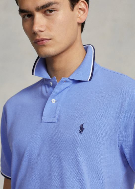 havneø blå Mænd Ralph Lauren klassisk pasform mesh poloshirt Z426B584