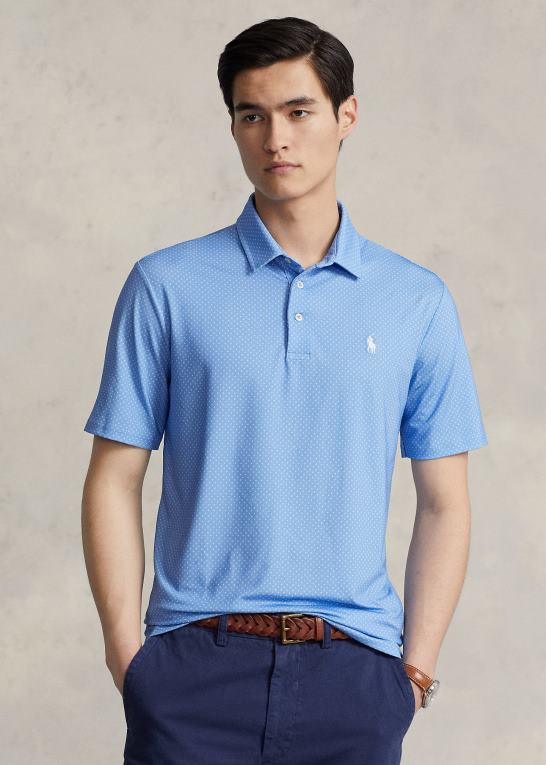 havneø blå Mænd Ralph Lauren klassisk pasform ydeevne poloshirt Z426B805