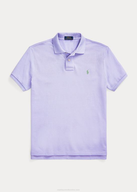 himmel lavendel Mænd Ralph Lauren slim fit mesh ny poloshirt Z426B35