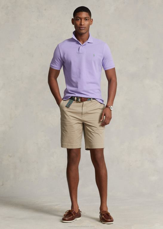 himmel lavendel Mænd Ralph Lauren slim fit mesh ny poloshirt Z426B35