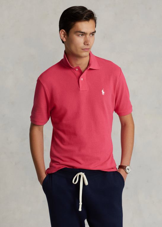 hot pink/hvid Mænd Ralph Lauren slim fit mesh poloshirt Z426B44