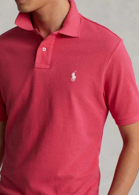hot pink/hvid Mænd Ralph Lauren slim fit mesh poloshirt Z426B44