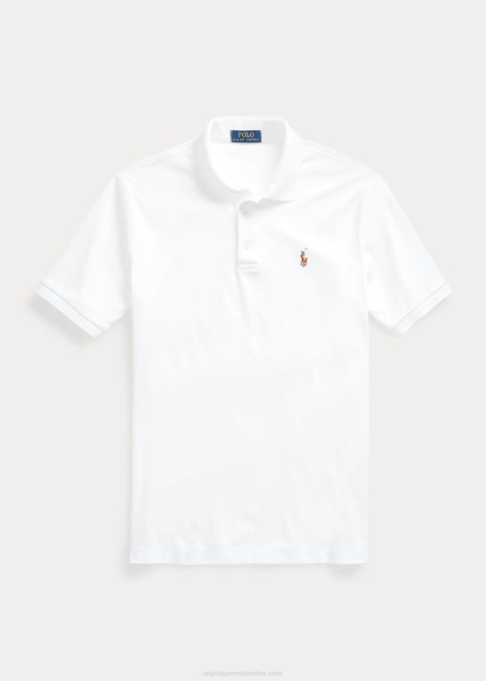 hvid Mænd Ralph Lauren blød bomulds poloshirt - alle passer Z426B193