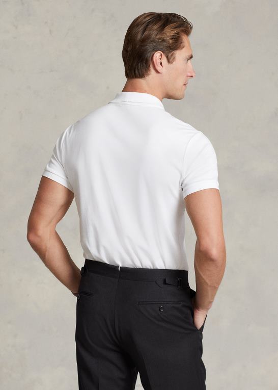 hvid Mænd Ralph Lauren blød bomulds poloshirt - alle passer Z426B193