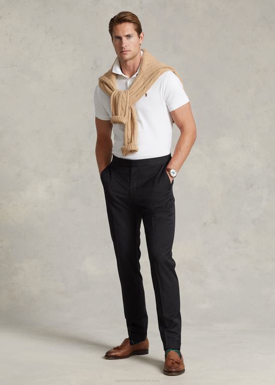 hvid Mænd Ralph Lauren blød bomulds poloshirt - alle passer Z426B193