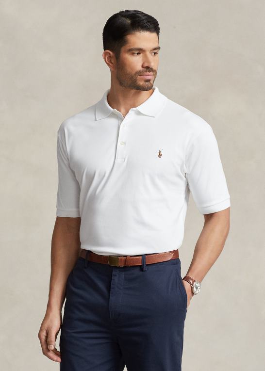 hvid Mænd Ralph Lauren blød poloshirt i bomuld Z426B1532