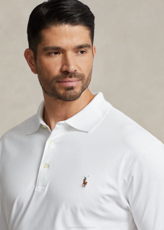 hvid Mænd Ralph Lauren blød poloshirt i bomuld Z426B1532