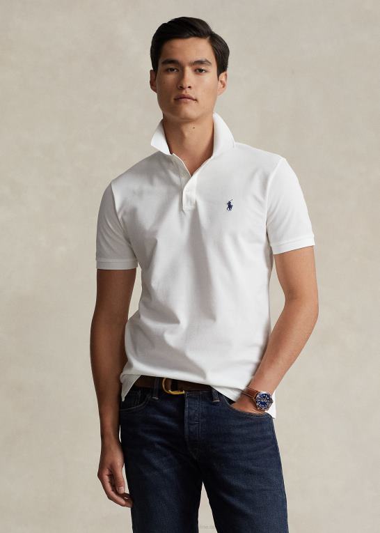 hvid Mænd Ralph Lauren brugerdefineret slim fit poloshirt i stretch mesh Z426B526