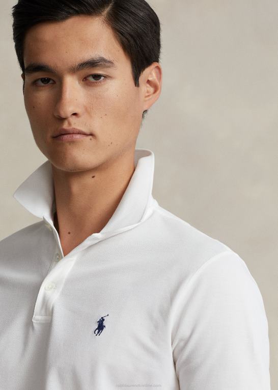hvid Mænd Ralph Lauren brugerdefineret slim fit poloshirt i stretch mesh Z426B526