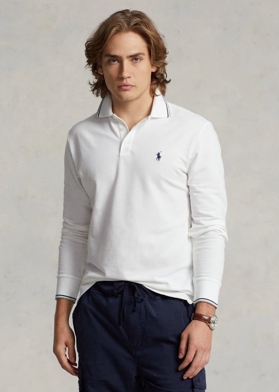 hvid Mænd Ralph Lauren brugerdefineret slim fit poloshirt i stretch mesh Z426B872