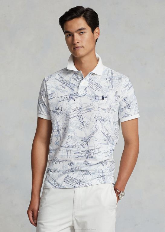 hvid Mænd Ralph Lauren klassisk pasform aviation mesh poloshirt Z426B731